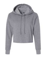 Next Level 9384 - Women's Laguna Sueded Raw Edge Crop Hoodie Sweatshirt - Image 4