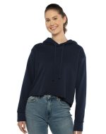 Next Level 9384 - Women's Laguna Sueded Raw Edge Crop Hoodie Sweatshirt