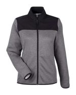 CORE365 CE74W - Women's Venture Heathered Stripe Hybrid Jacket - Image 2