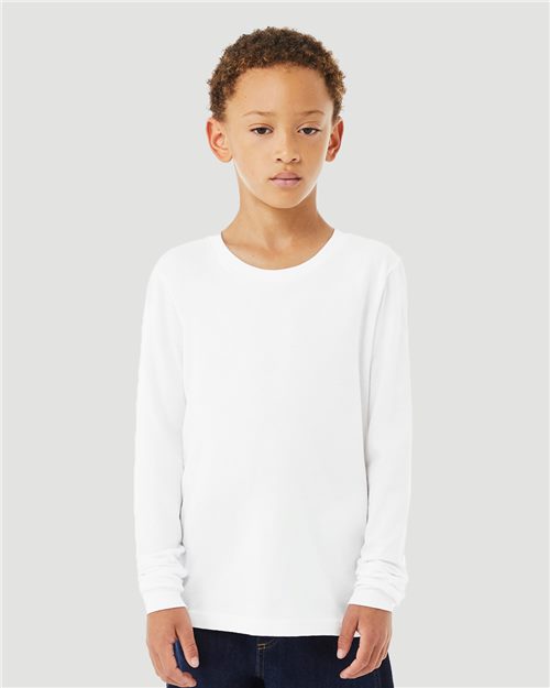 12120_fm BELLA + CANVAS 3501YCVC - Youth Heather CVC Long Sleeve Tee - Image 1