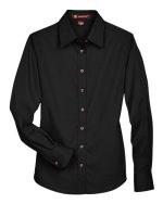 Harriton M500W - Women's Easy Blend™ Long Sleeve Twill Dress Shirt with Stain-Release - Image 2