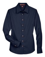 Harriton M500W - Women's Easy Blend™ Long Sleeve Twill Dress Shirt with Stain-Release - Image 9