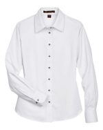Harriton M500W - Women's Easy Blend™ Long Sleeve Twill Dress Shirt with Stain-Release - Image 13