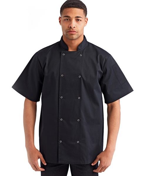 Artisan Collection by Reprime RP664 - Unisex Ten Studded Front Short Sleeve Chef Coat