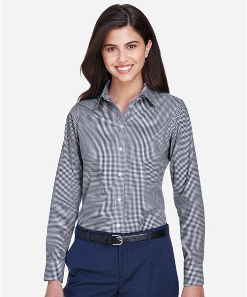 Devon & Jones D640W - Women's Crown Collection® Gingham Check Woven Dress Shirt