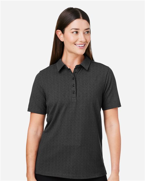 13247_fm Devon & Jones DG101W - Women's Crownlux Performance® Geo Polo - Image 1