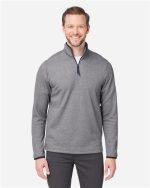 CORE365 CE73 - Men's Venture Heathered Stripe Quarter-Zip Pullover