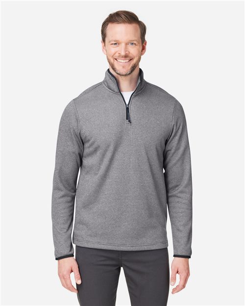 13283_fm CORE365 CE73 - Men's Venture Heathered Stripe Quarter-Zip Pullover - Image 1
