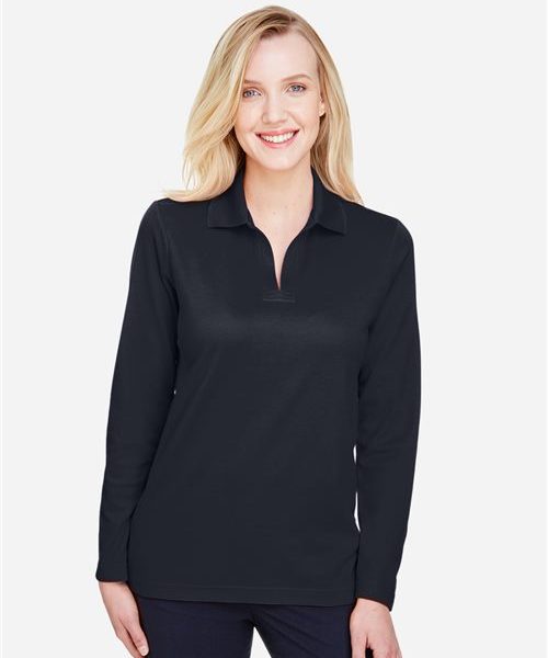 Devon & Jones DG20LW - Women's CrownLux Performance® Plaited Long Sleeve Polo