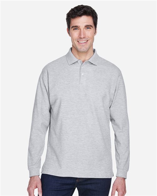 13291_fm Devon & Jones D110 - Men's Pima Piqué Long Sleeve Polo - Image 1