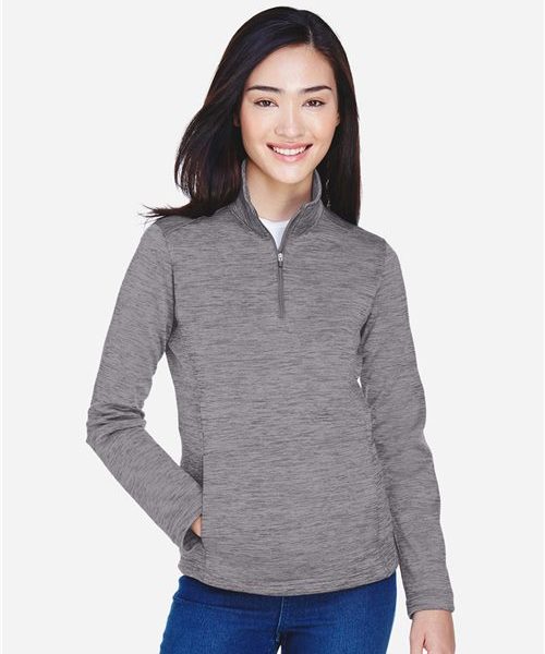 Devon & Jones DG798W - Women's Newbury Mélange Fleece Quarter-Zip Pullover
