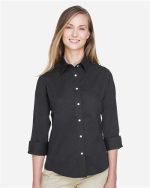 Devon & Jones DP625W - Women's Perfect Fit™ Three-Quarter Sleeve Stretch Poplin Dress Shirt