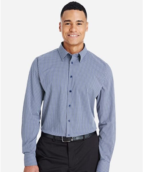 Devon & Jones DG535 - Men's CrownLux Performance® Tonal Mini Check Woven Dress Shirt