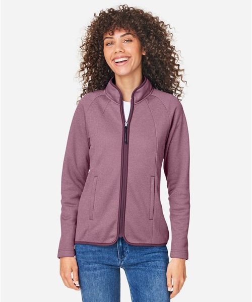 CORE365 CE72W - Women's Venture Heathered Stripe Full-Zip
