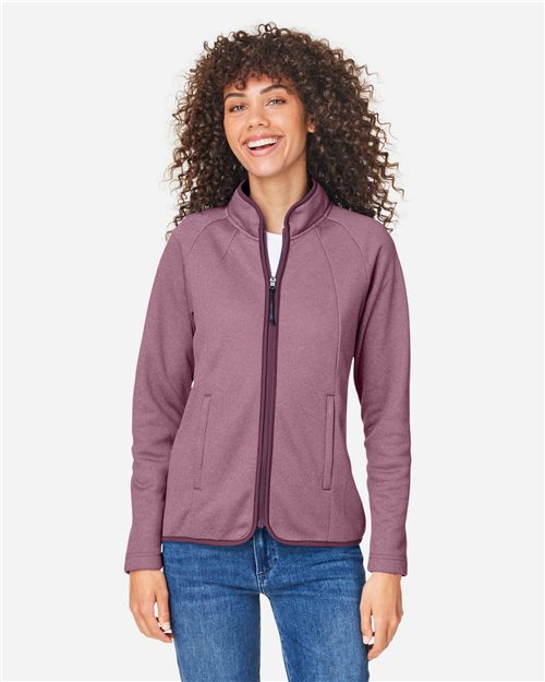 13355_fm CORE365 CE72W - Women's Venture Heathered Stripe Full-Zip - Image 1