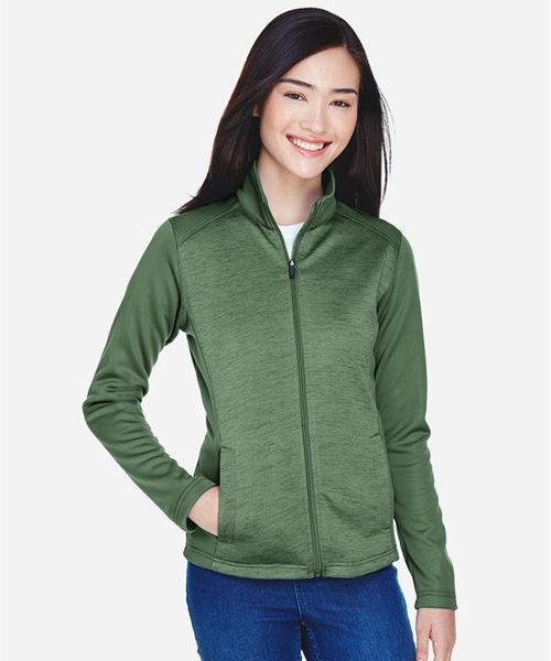Devon & Jones DG796W - Women's Newbury Colorblock Mélange Fleece Full-Zip Jacket