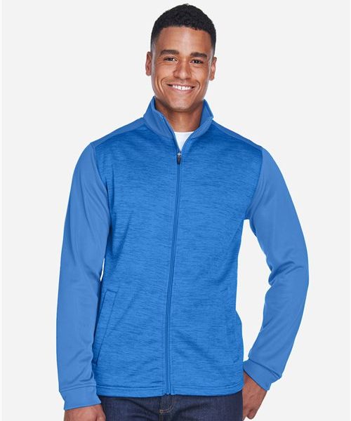 Devon & Jones DG796 - Men's Newbury Colorblock Mélange Fleece Full-Zip jacket
