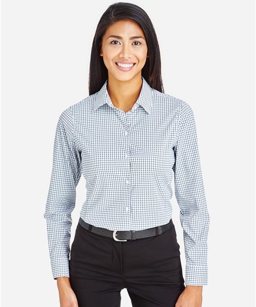 Devon & Jones DG540W - Women's CrownLux Performance® Micro Windowpane Woven Dress Shirt