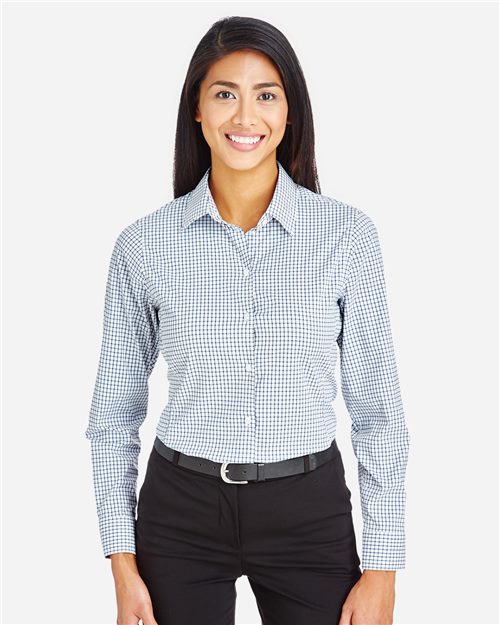 13376_fm Devon & Jones DG540W - Women's CrownLux Performance® Micro Windowpane Woven Dress Shirt - Image 1