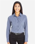 Devon & Jones DG535W - Women's CrownLux Performance® Tonal Mini Check Woven Dress Shirt
