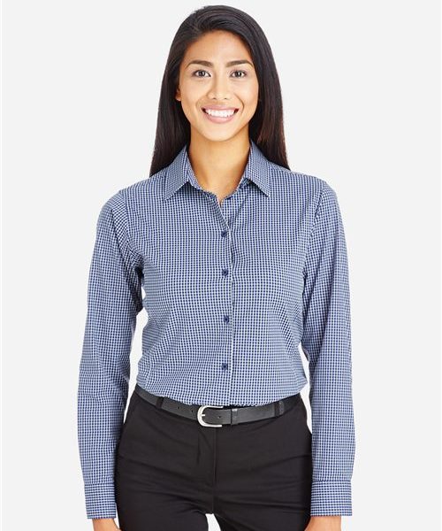 Devon & Jones DG535W - Women's CrownLux Performance® Tonal Mini Check Woven Dress Shirt