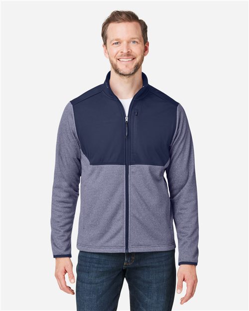 13436_fm CORE365 CE74 - Men's Venture Heathered Stripe Hybrid Jacket - Image 1