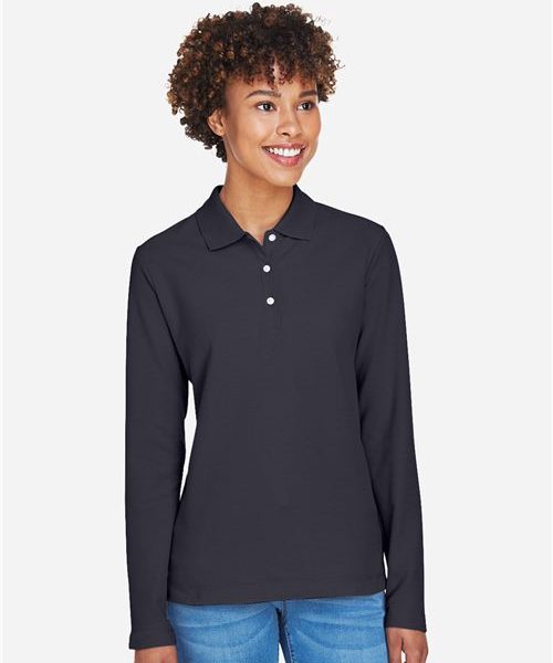 Devon & Jones D110W - Women's Pima Piqué Long Sleeve Polo