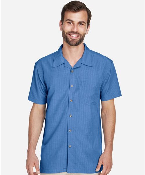 Harriton M560 - Men's Barbados Textured Camp Shirt