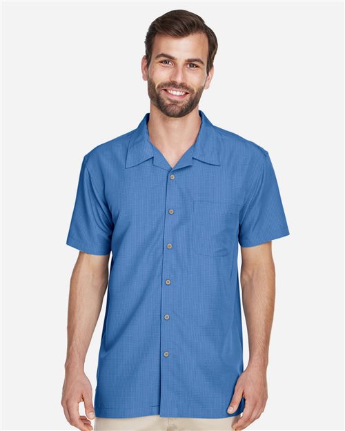 13852_fm Harriton M560 - Men's Barbados Textured Camp Shirt - Image 1