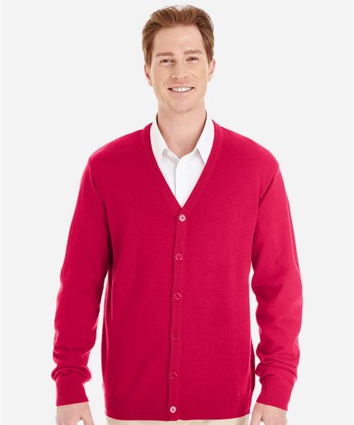Harriton M425 - Men's Pilbloc™ V-Neck Button Cardigan Sweater