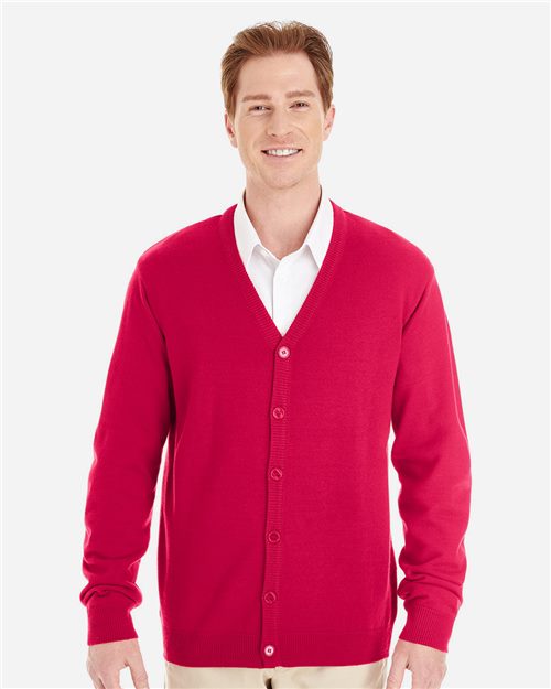 13879_fm Harriton M425 - Men's Pilbloc™ V-Neck Button Cardigan Sweater - Image 1
