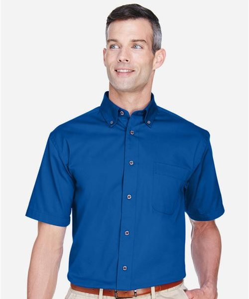 Harriton M500S - Men's Easy Blend™ Twill Dress Shirt with Stain-Release