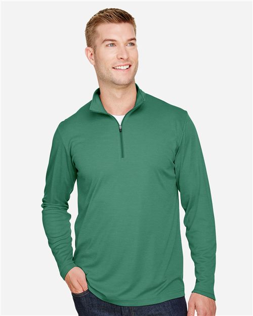 13900_fm Team 365 TT31H - Men's Zone Sonic Heather Performance Quarter-Zip Pullover - Image 1