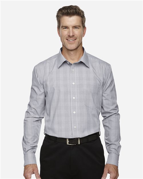 13913_fm Devon & Jones DG520 - Men's Crown Collection® Glen Plaid Woven Dress Shirt - Image 1