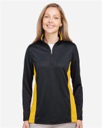 Harriton M786W - Women's Flash Snag Protection Plus IL Colorblock Quarter-Zip Pullover