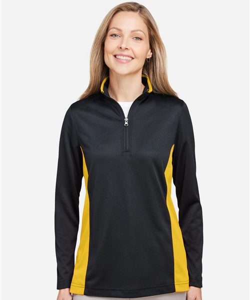 Harriton M786W - Women's Flash Snag Protection Plus IL Colorblock Quarter-Zip Pullover