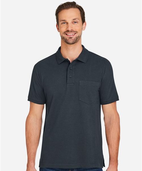 Harriton M205P - Men's Valiant Cotton Snag Protect Pocket Polo