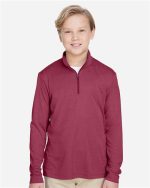 Team 365 TT31HY - Youth Zone Sonic Heather Performance Quarter-Zip Pullolver
