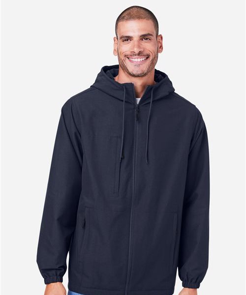 Harriton M73 - Unisex Flex Twill Hooded Jacket