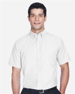 Harriton M600S - Men's Oxford Short Sleeve with Stain-Release