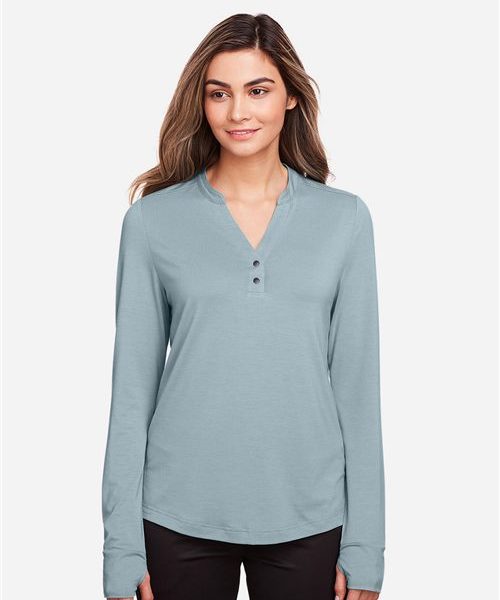 North End NE400W - Women's JAQ Stretch Performance V-Neck Snap Pullover