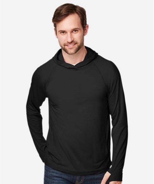 North End NE105 - Unisex JAQ Stretch Performance Hooded Long Sleeve T-Shirt