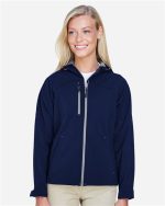 North End 78166 - Women's Prospect Two-Layer Fleece Bonded Soft Shell Hooded Jacket