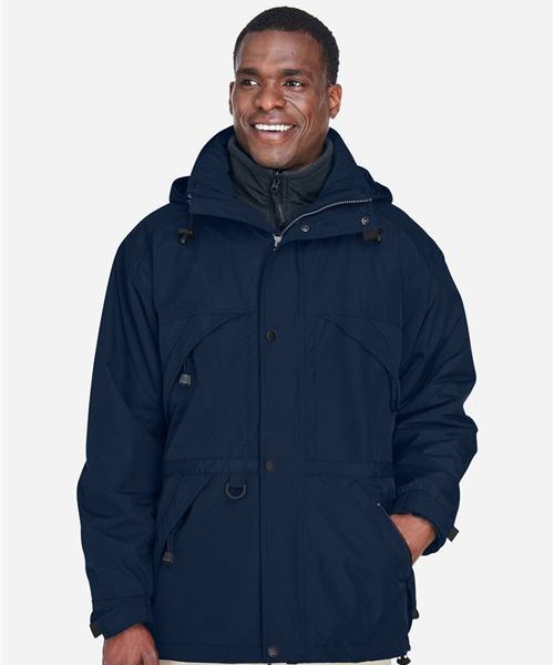 North End 88007 - Men's 3-in-1 Parka with Dobby Trim