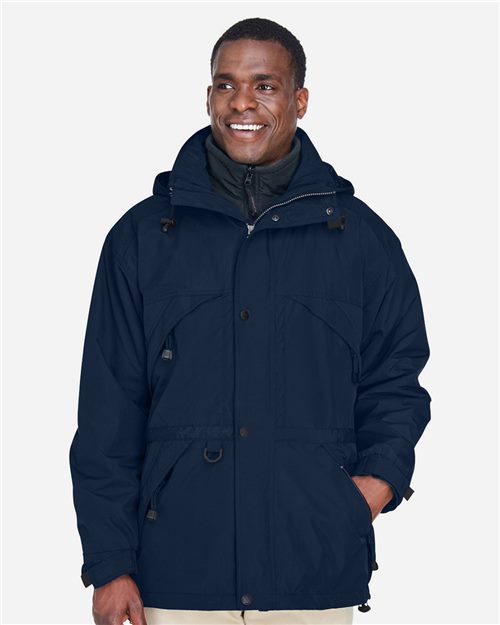 14145_fm North End 88007 - Men's 3-in-1 Parka with Dobby Trim - Image 1