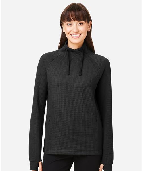 North End NE200W - Women's Rhythm Waffle Cross-Neck Pullover