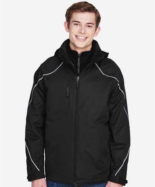 North End 88196 - Men's Angle 3-In-1 Jacket with Bonded Fleece Liner