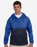 Harriton M750 - Unisex Packable Hooded Nylon Jacket