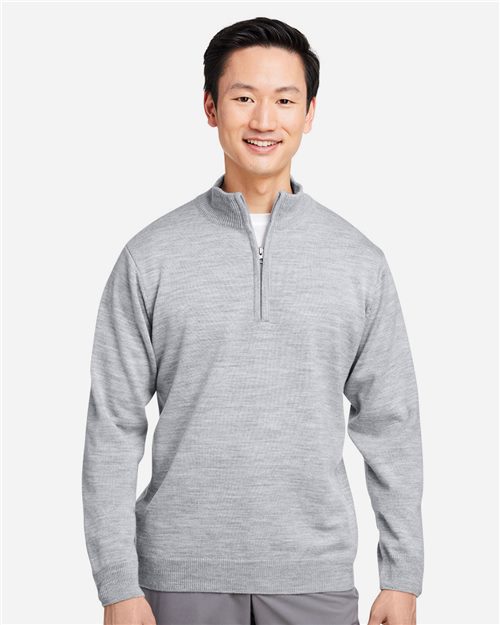 14196_fm Harriton M421 - Unisex Pilbloc™ Quarter-Zip Pullover Sweater - Image 1