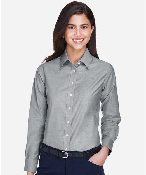 Harriton M600W - Women's Long Sleeve Oxford Dress Shirt